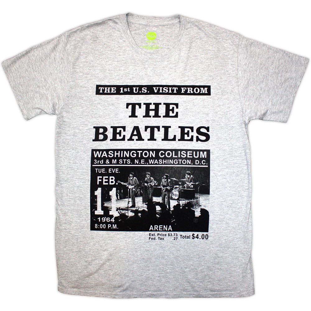 Rock Off officially licensed products The Beatles Washington 64 Promo T Shirt XXL Grey