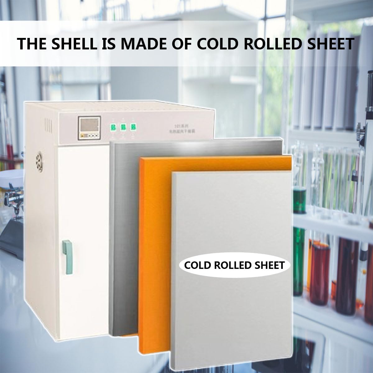 Horno de secado al vacío para uso en laboratorio, capacidad de 70 litros con interior galvanizado, potencia de 1500 W, incluye medidor de vacío y controlador digital para un control preciso de la