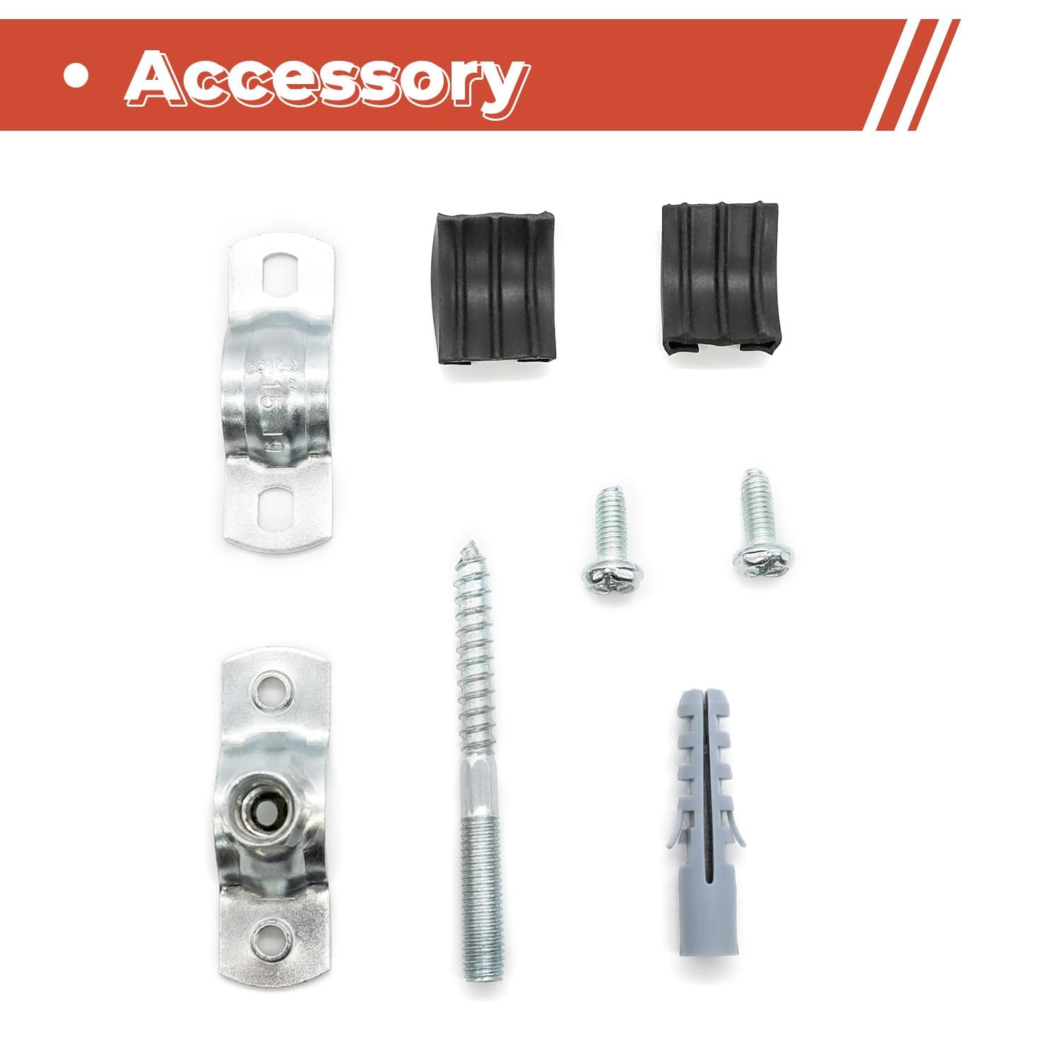 Abrazadera de soporte tubo ajustable, anillo dividido, abrazadera, suspensión 15-166mm, 6 uds., montaje en techo pared con tornillo expansión(125 130mm)