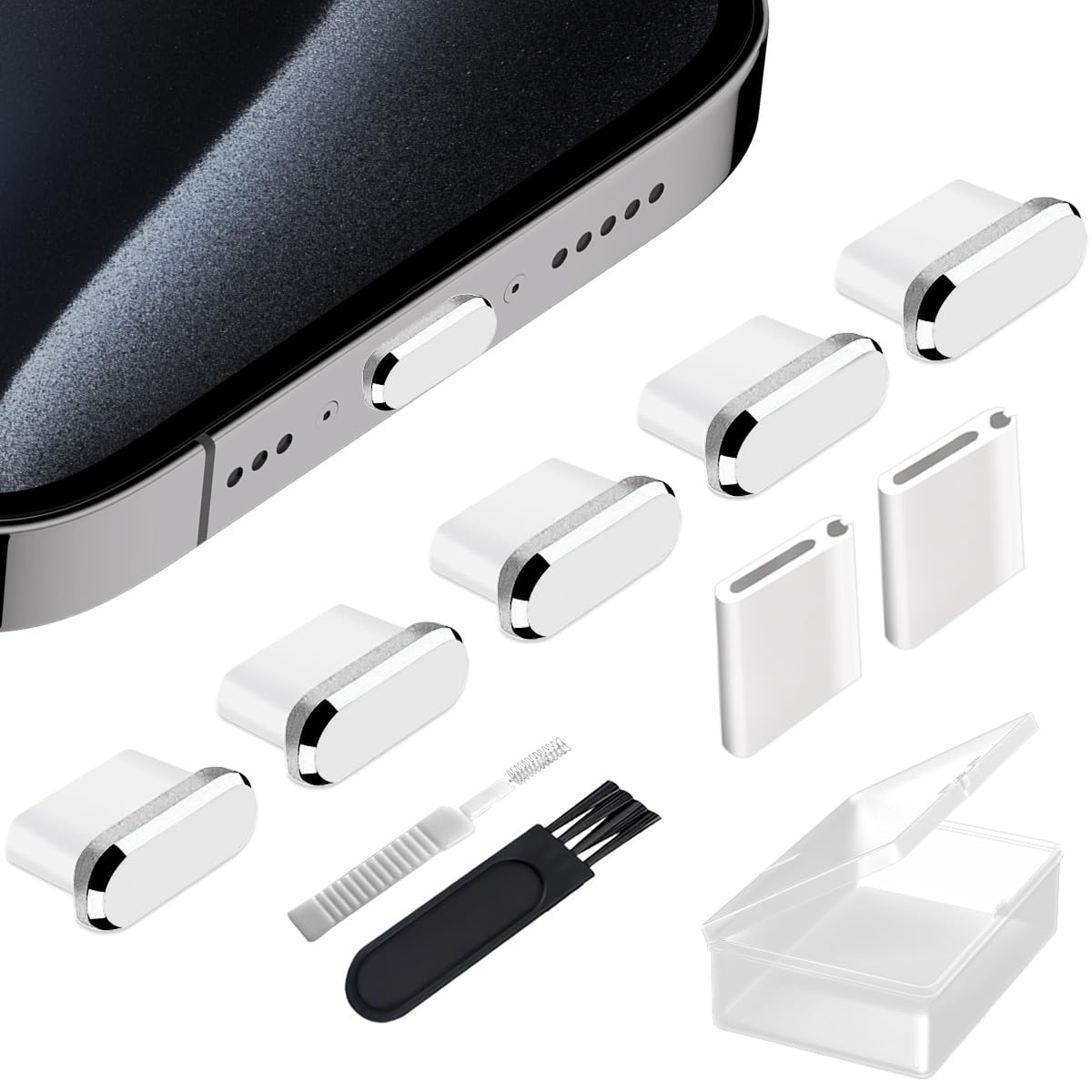 ANIUVOT USB C Anti Dust Plugs Compatiable with iPhone 16 15 Pro Max Plus S25 S24 Ultra Pixel Moto, Type C Charging Port Cover 5 Pack Charger Protector