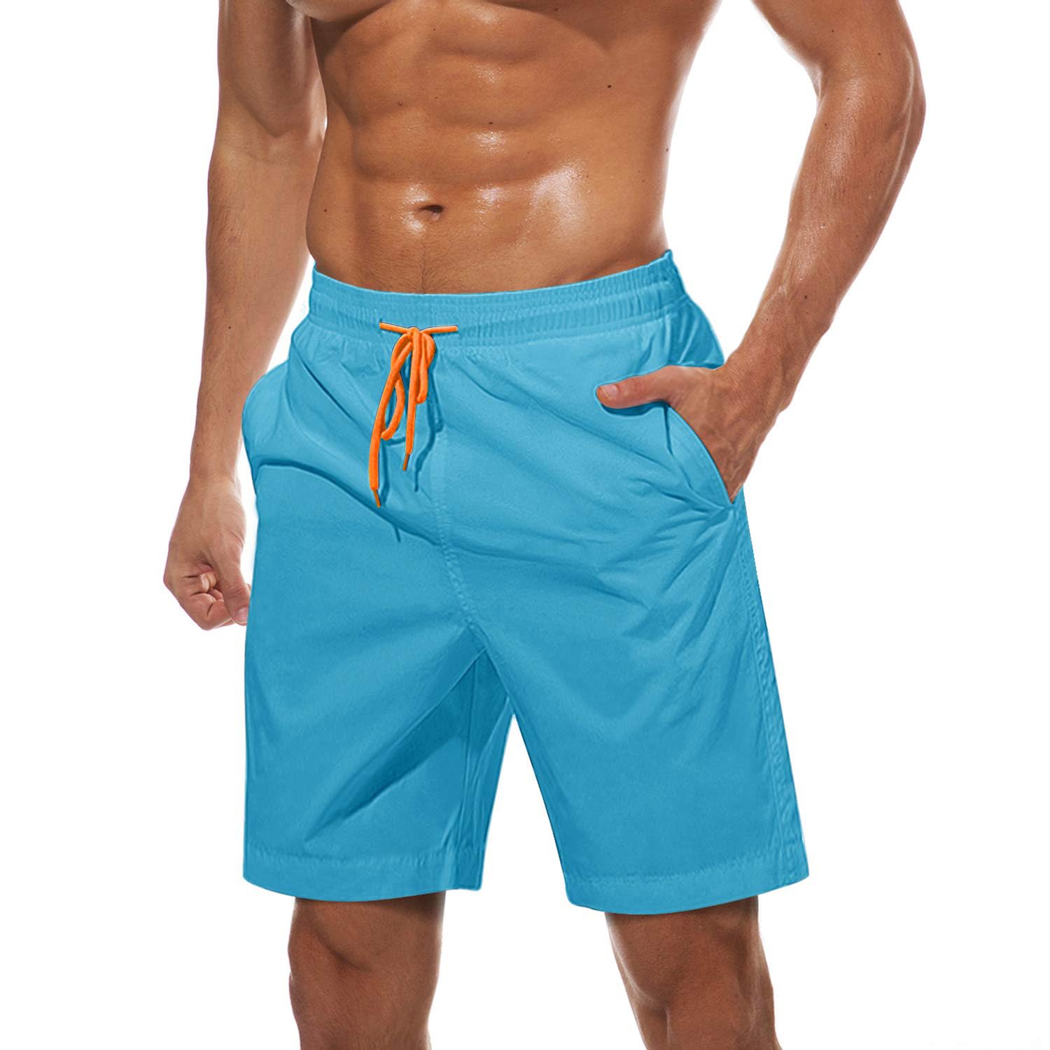 TACVASEN Men's Quick Dry Swim Trunks Bathing Suit Shorts with Lining and 3 Pockets Swimwear Beach Shorts