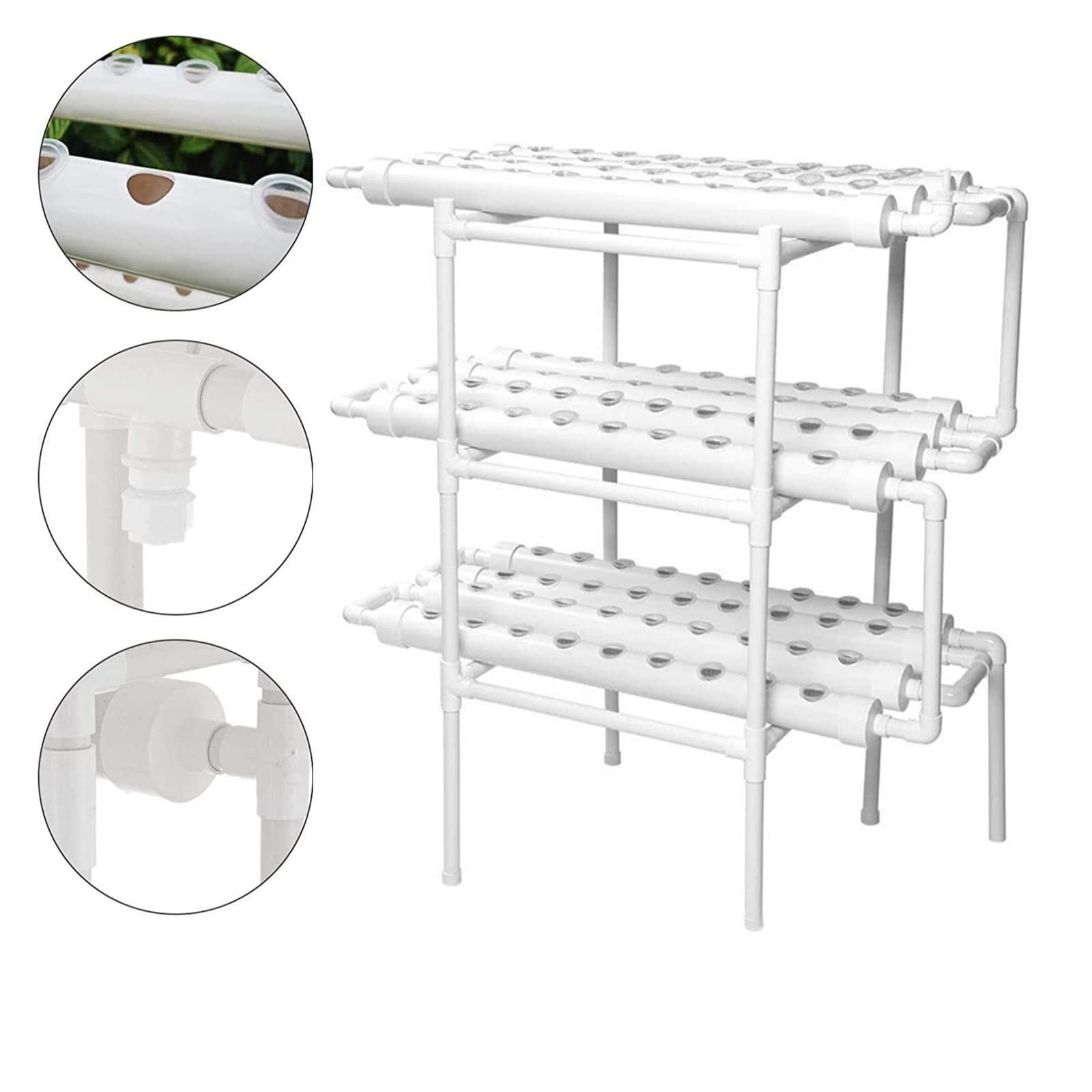 Mini giardino intelligente, di coltivazione idroponica, kit da giardino Attrezzature agricole Tubo in PVC di coltivazione idroponica verticale Piantatrice for serra familiare facile da usare, Coltura
