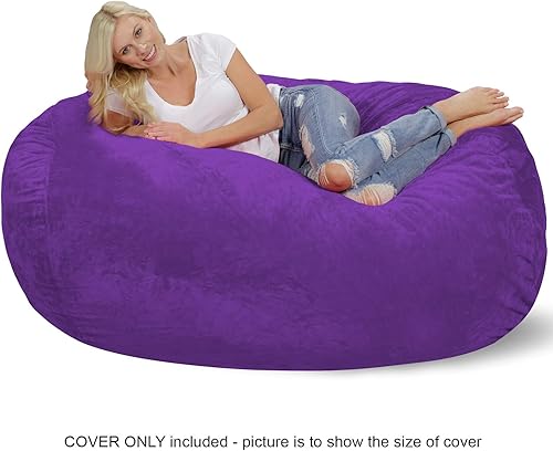 Miniatura 219 de Chill Sack Silla de puf, tumbona de 6 pies, microgamuza azul marino - solo funda Microsuede,Microsuede - Negro - Solo funda,Microsuede - Camel -