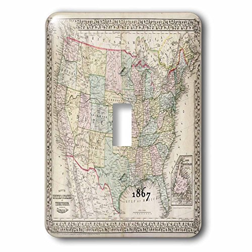 Interrupteur bascule 3dRose carte USA finition brillante