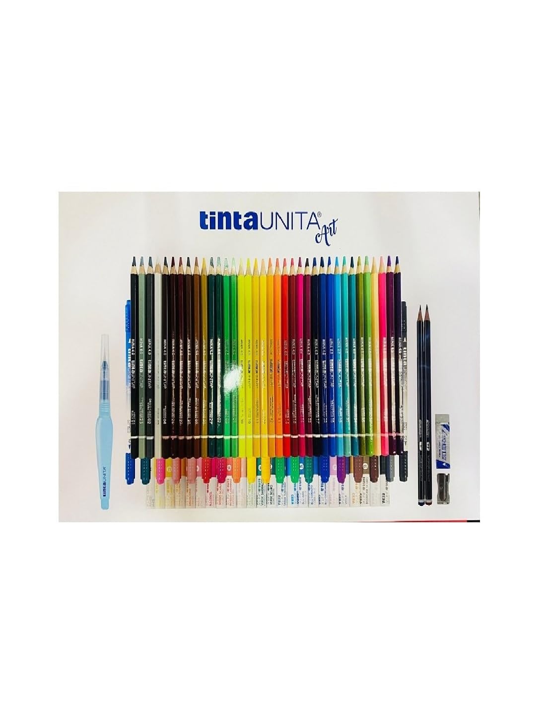 Tinta Unita Box magnetico 36 pastelli, 18 brush pen, 24 pastelli a cera maxi