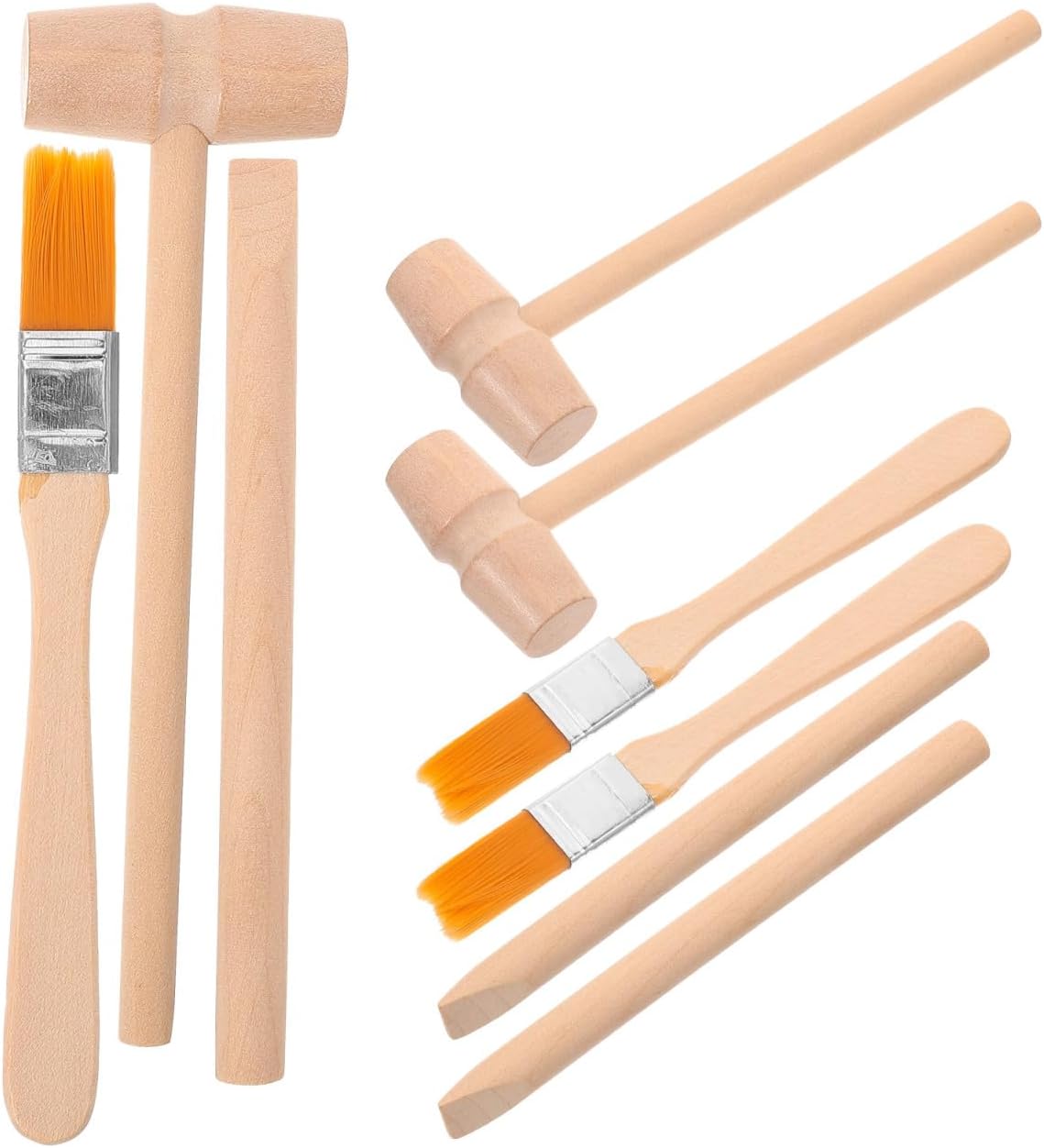 Dinosaur Digging Tools Kit with Wooden Hammer Chisel Brush for Kids Stem Educational Excavation Toy Gemstone Dig Kit Learning Set