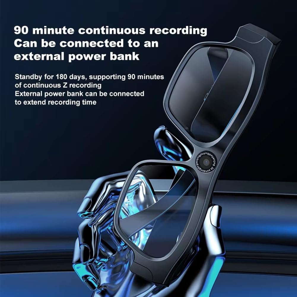Occhiali video HD Bluetooth con chiamata musicale wireless, telecamera 4K, registrazione di guida, ciclismo, mini occhiali intelligenti
