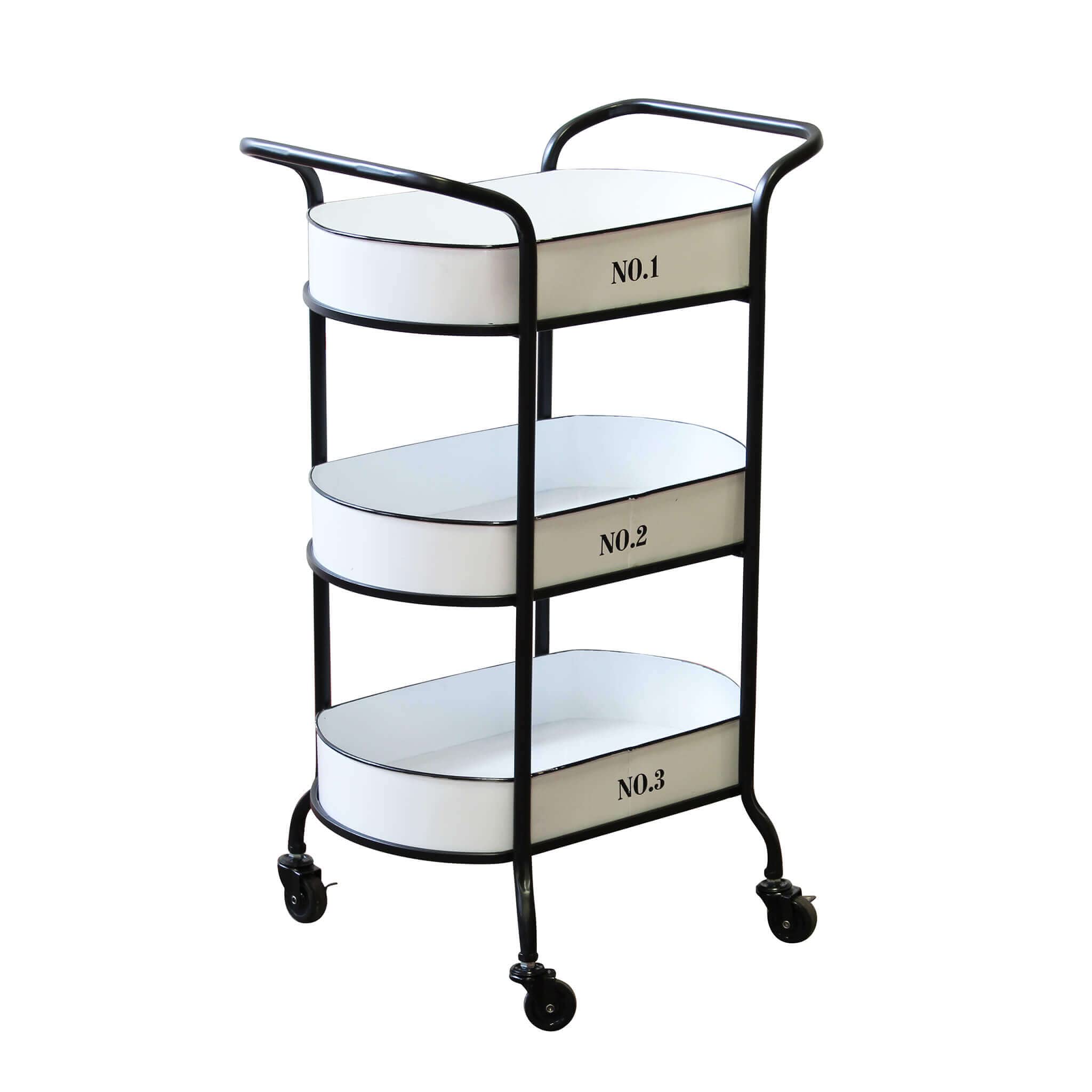 Carrello Portavivande Industrial in Acciaio cm 46x28x82 - MIME Bianco