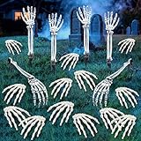 GlikCeil 18 Pcs Realistic Skeleton Arm Stakes and Halloween Skeleton Hands Decorations for Lawn Stakes Halloween Garden Decoration (Right & Left)