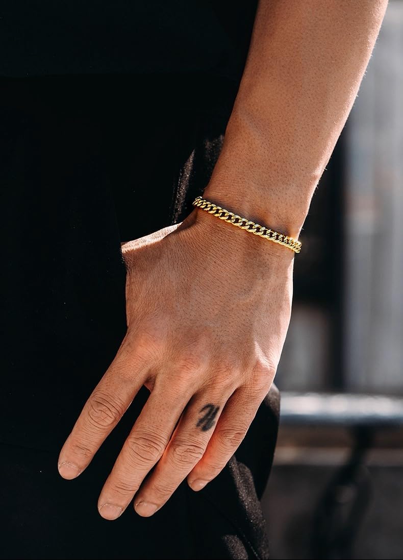 Stainless Steel 5mm/7mm/9mm Cuban Link Bracelet for Men, Silver/Gold 7.09/8.27/9.06 inch Fashion Hop Jewelry Gifts - Image 3
