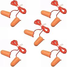 Ladwa Ear Plugs Corded - PVC Foam, Disposable Earbuds for Noise Cancellation (Pack of 5)