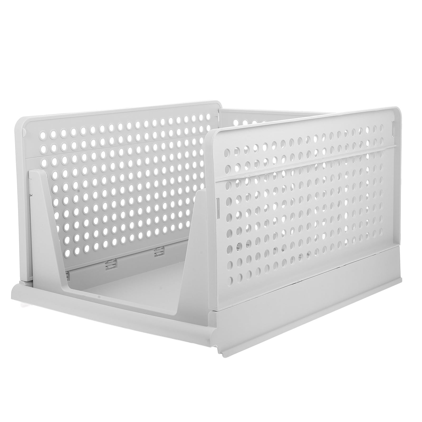 HOMSFOU Organisateur de Tiroir Empilable Panier de Rangement Simple et Moderne Blanc en ABS et Tiroir Coulissant Diviseurs Réglables pour Armoire et Vêtements