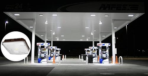 Vista 4 de CYLED - Luz LED industrial para toldo de 65 W, impermeable, a prueba de explosiones, para exteriores, balcón, estacionamiento, carril, gasolinera