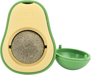 Brinquedos de Parede de Catnip para Gatos, Bola de Catnip para Limpeza de Dentes Interativa Giratória Em Forma de Abacate Guloseimas Brinquedo de Bola para Interior