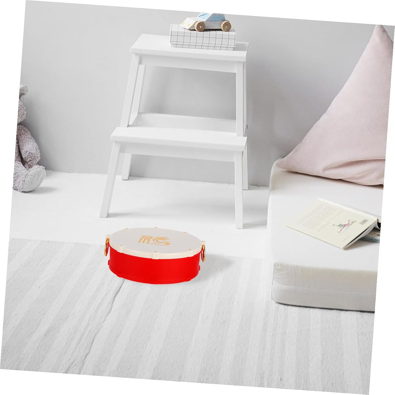 Xmas Divided Snack Tray with Lid, Drum Shape PP Candy Server