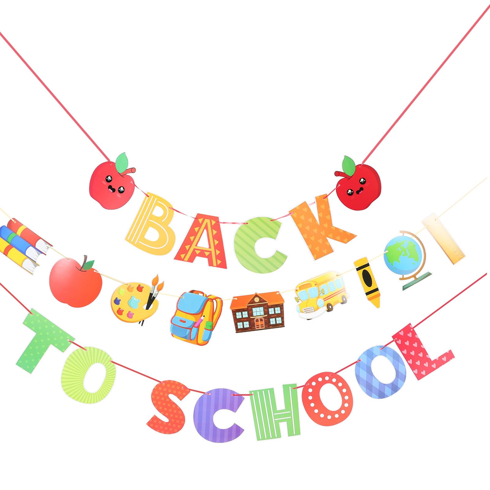 WRITWAA First Day School Decorations Banner Flags Alphabet Garland Set