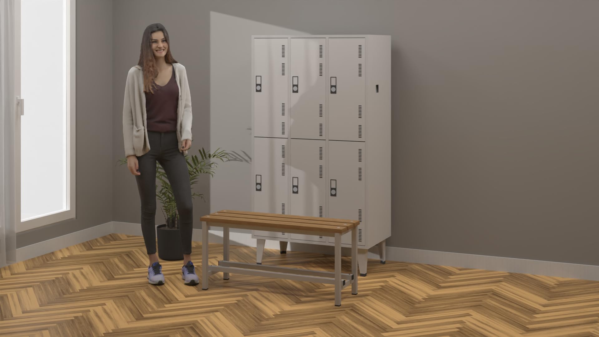 Spacio Banc en bois Norrköping style nordique pour usage professionnel ou à la maison, pour vestiaires, chambre, décoration même en extérieur. Banc pour personnes en bois (1 mètre)