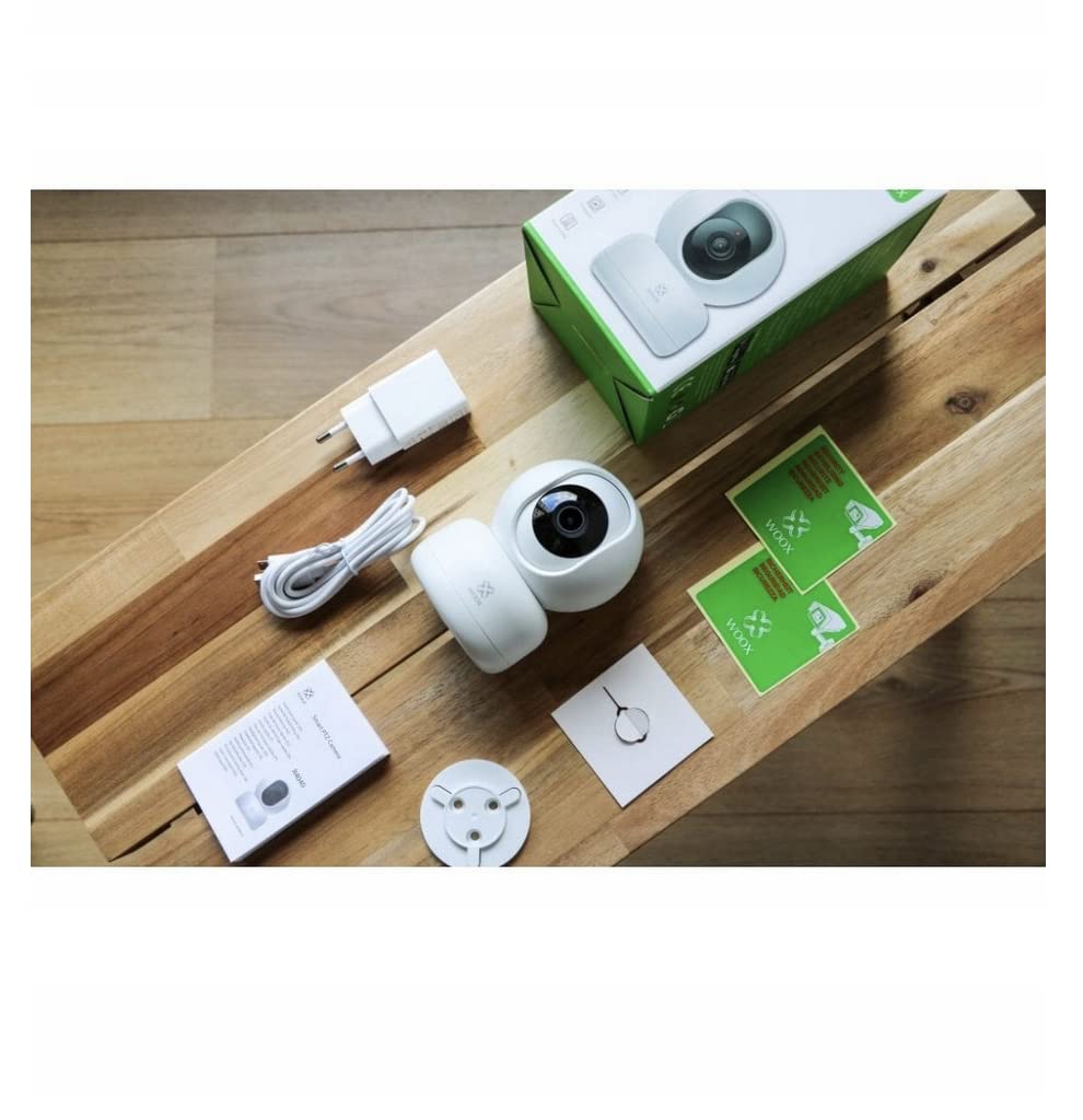 WOOX 741617 Wewnętrzna kamera WiFi Smart PTZ HD 360°, R4040 Biały