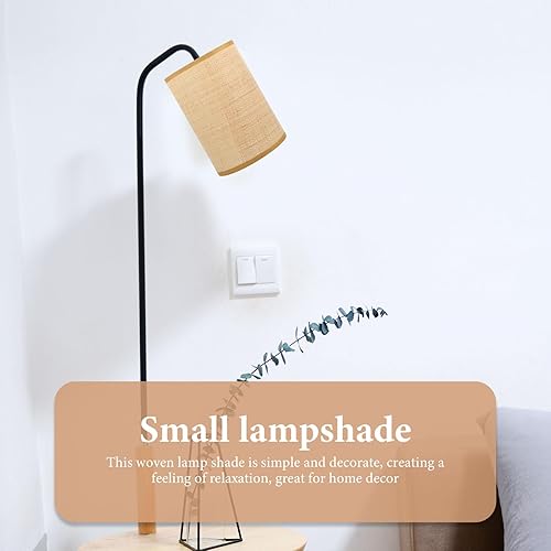 Miniatura 4 de Angoily Pantalla de lámpara de ratán tejida para lámparas de pie de mesa, pantalla de tambor rústica para decoración del hogar, accesorio de