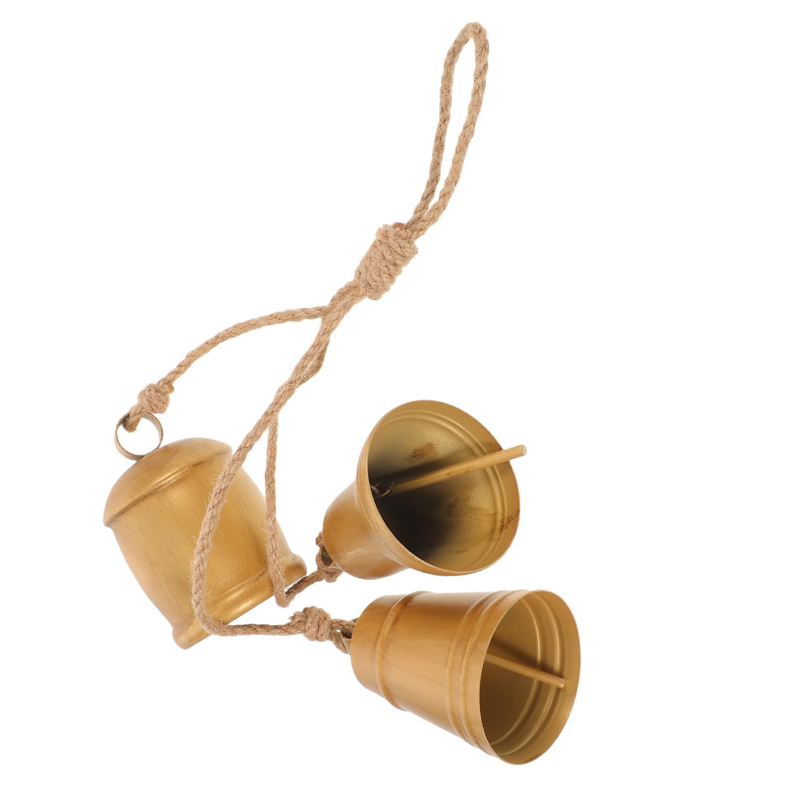 Toyvian 4 Pezzi Campanella Decorativa in Metallo con Corda per Natale, Oro | Decorazione Rustica per Casa e Porta, Suono Nitido, Compatta, Facile da Appendere, Atmosfera Festiva