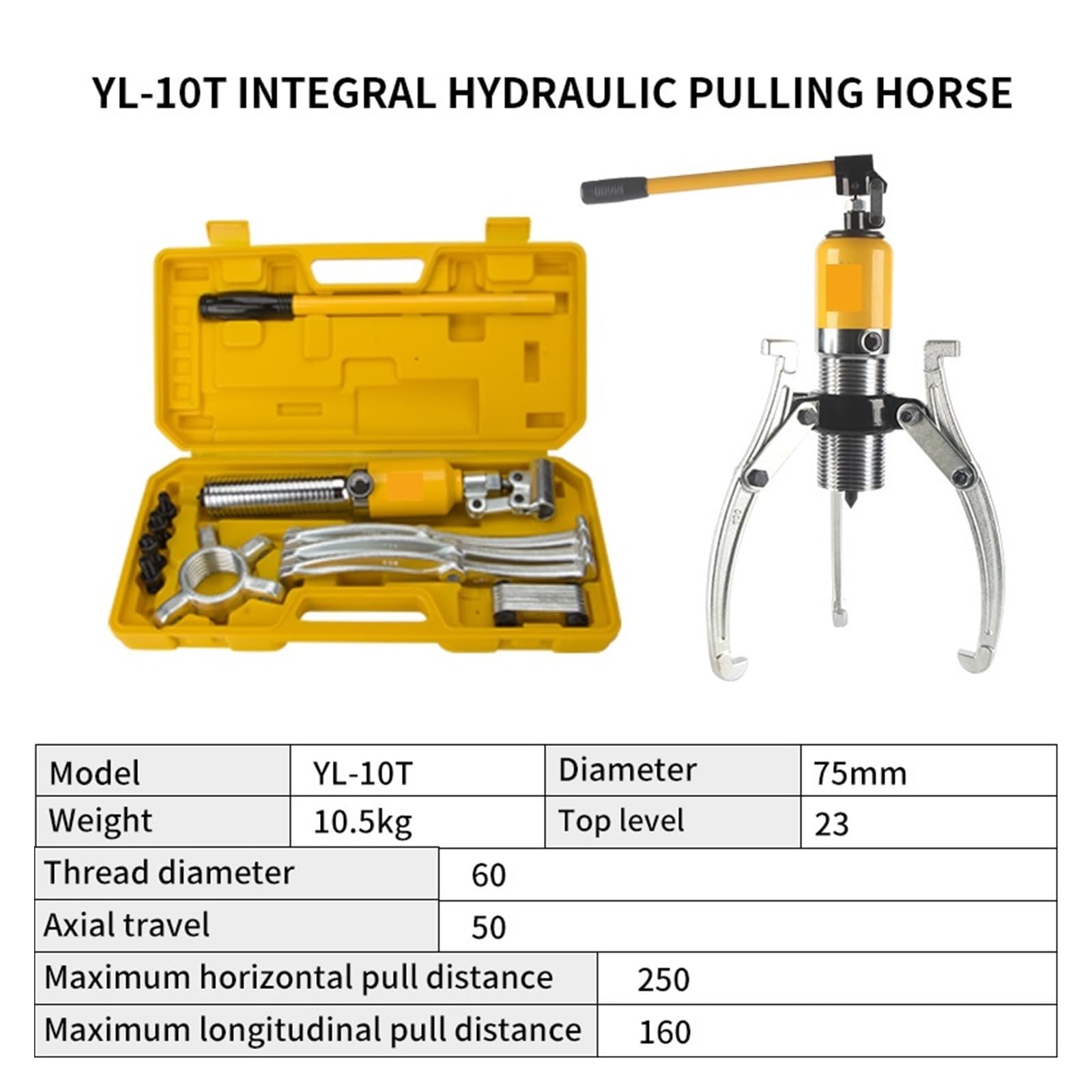 Estrattore Idraulico per Ingranaggi 5/10/15/20T, Estrattore per Cuscinetti Ruota, Separatore, Utensili Regolabili A Due O Tre Ganasce per Officina, Riparazione di Garage,YL-10T