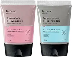 Kit Mascara Facial De Argila Preta + Rosa Iluminadora Antiacne Dermo Skin 130g