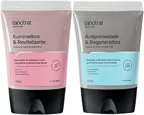Kit Mascara Facial De Argila Preta + Rosa Iluminadora Antiacne Dermo Skin 130g