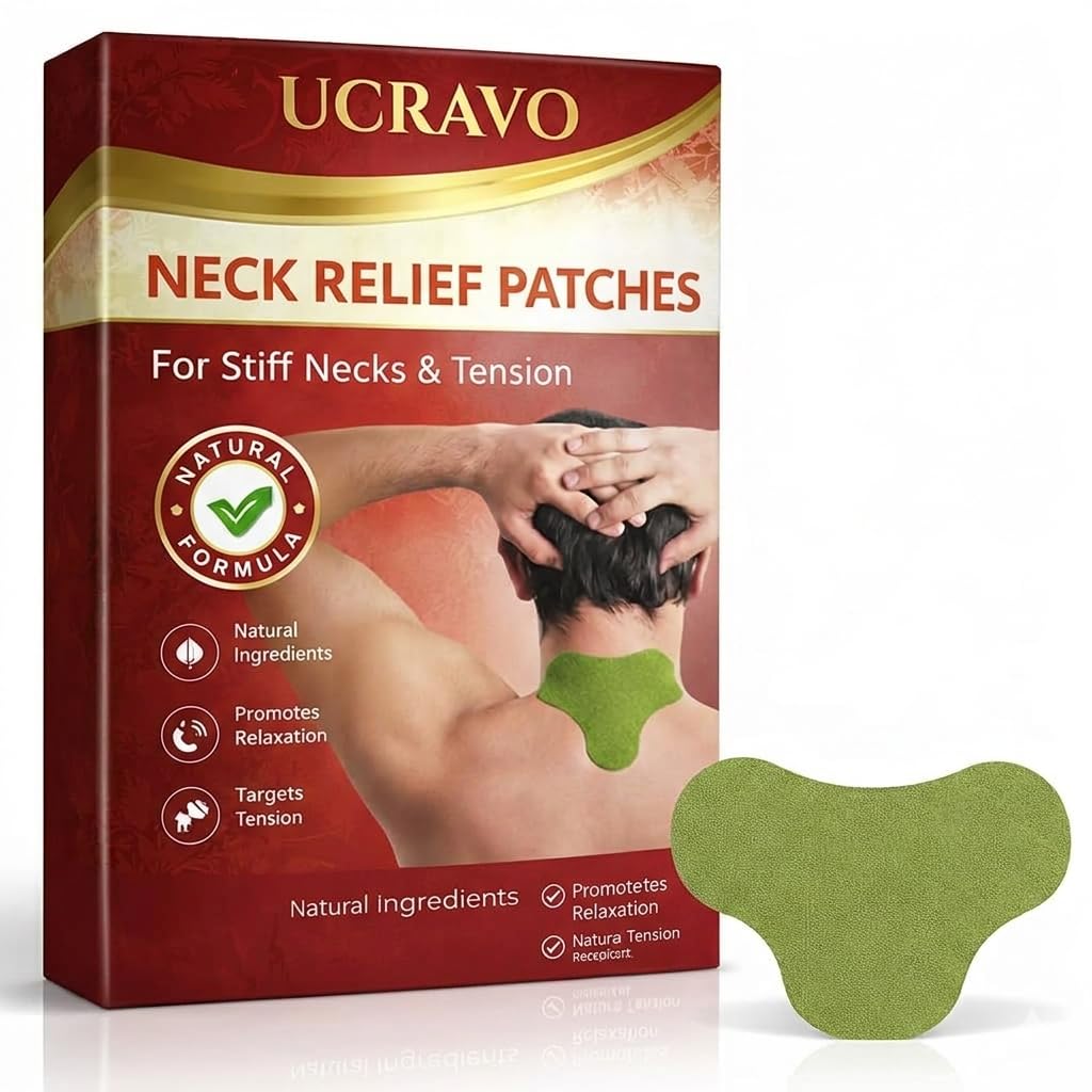 UCRAVO Value 40 Pack] Artemisia Neck Pain Relief Patch Self-Heating Cervical Spondylosis Heat Pad for Muscle Soreness & Joint Pain - 100% Natural Herbal Extract Ergonomic Heating Patch for Neck-picture-25