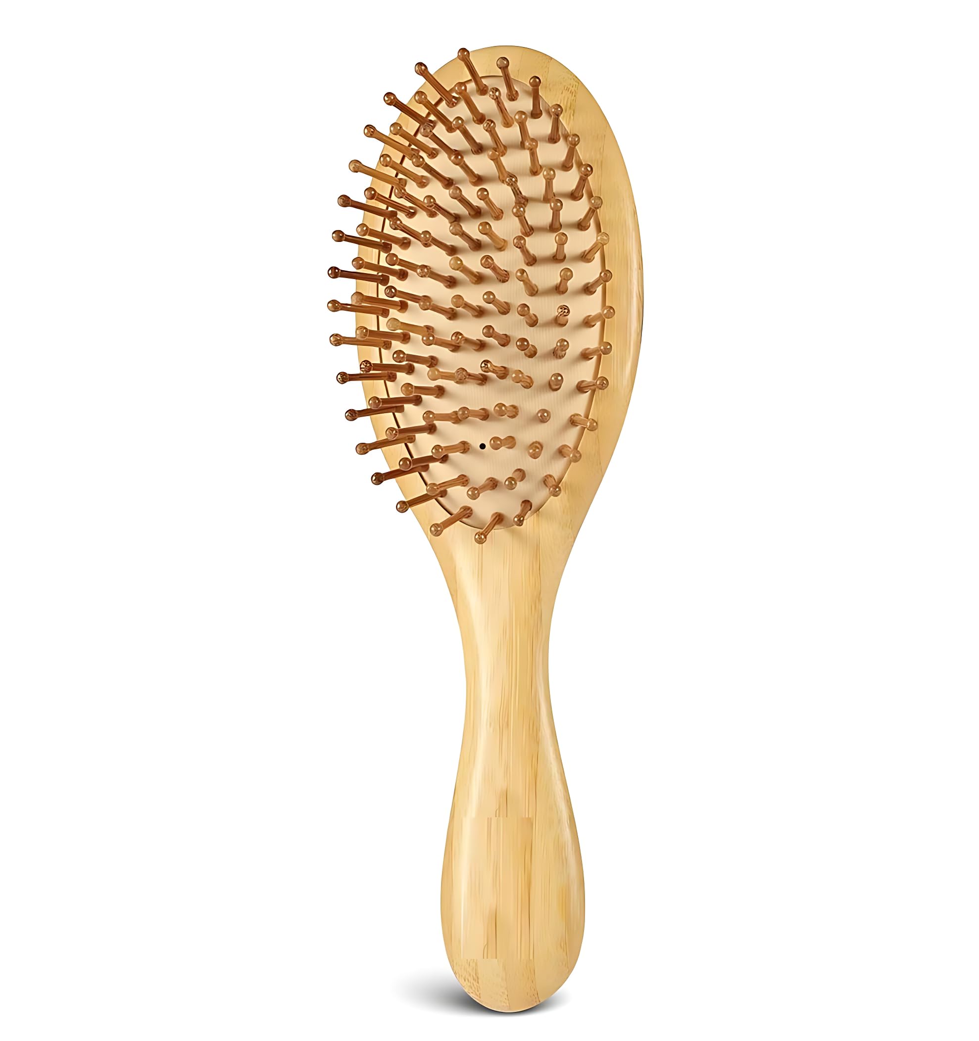 Wooden Bamboo Oval Paddle Hair Brush | Detangling & Scalp Massage Brush for Curly, Straight & Wavy Hair | Eco-Friendly Hair Care Bamboo Hair Comb Brush-image-4