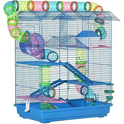 PawHut Multi-Level Hamster Cage with Accessories Cover