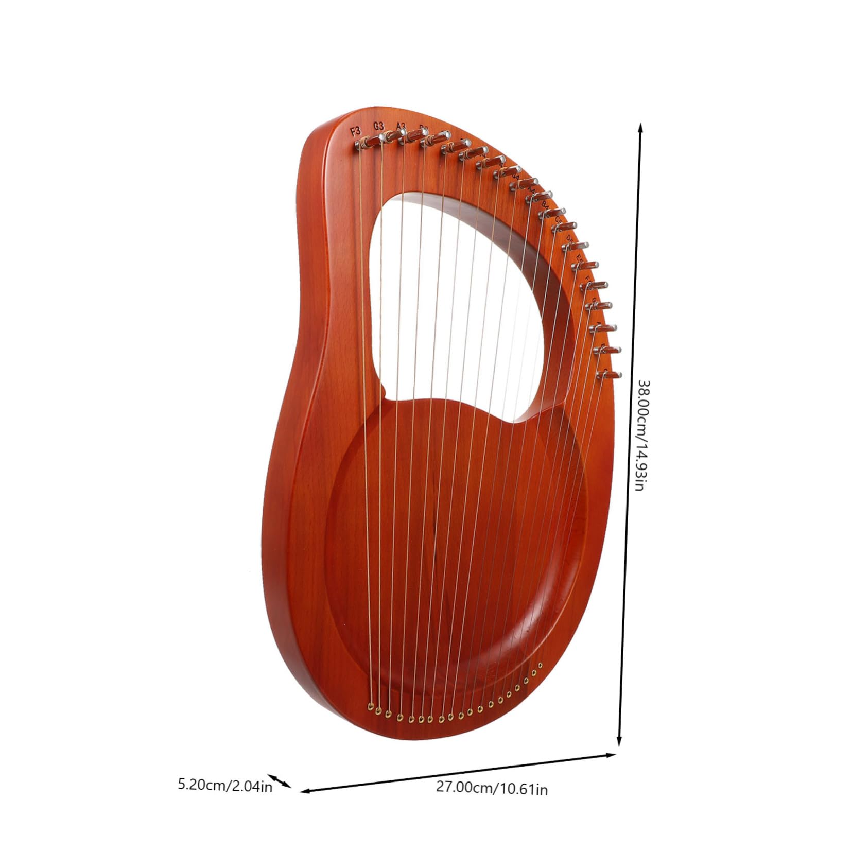 TOYANDONA Lira Portatile 19 Corde in Plastica Marrone Design Rilassante Due Plettri per Ragazzo Ragazza e Principianti Strumento Musicale Leggero e Compatto