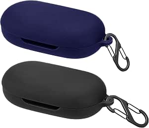 EasyBee Hülle Für Soundcore A20i – 2er Pack Mit Karabinern, Flüssiges Silikon, Stoßfest, Dünn, In Schwarz & Blau