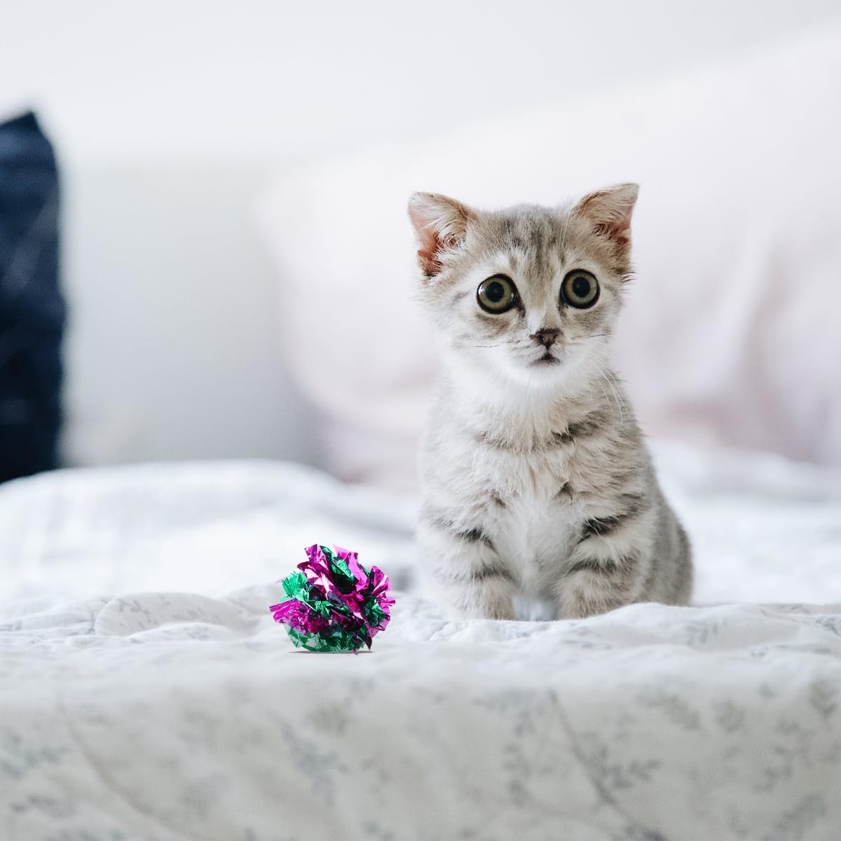 FRCOLOR 6pcs Crinkle Cat Toy Cat Toys Balls for s Exercise s s for Pets Crinkle Balls for s Pet s Kitten s Hair Ring Bulk - Image 2