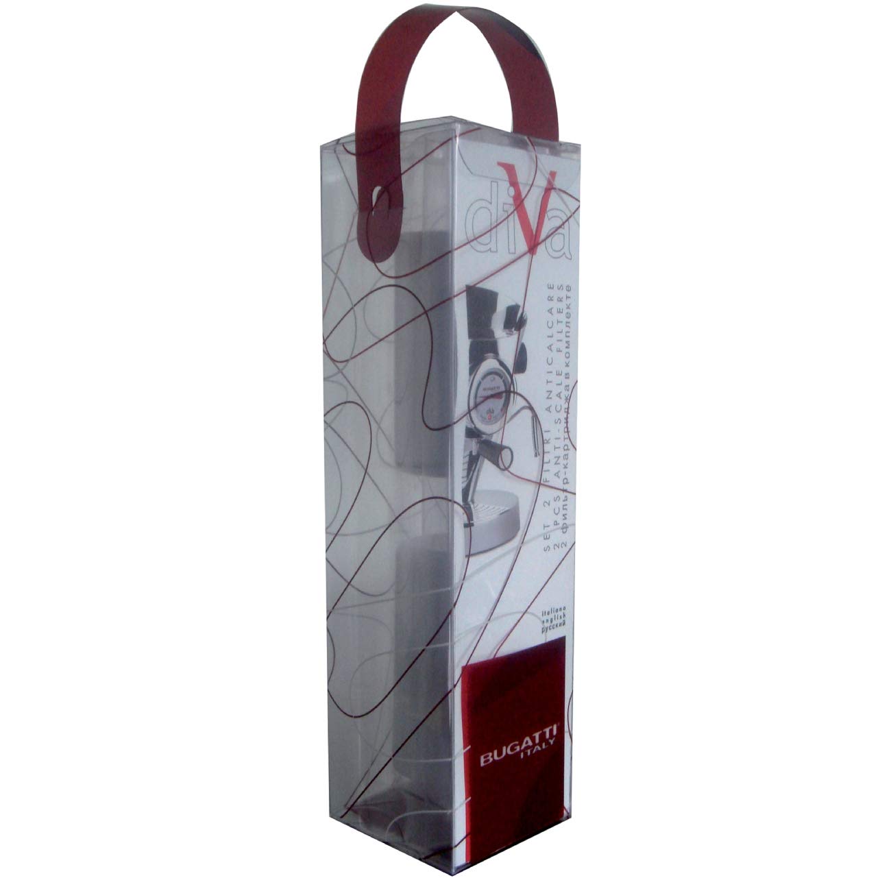 BUGATTI, Kit composé de 2 filtres Anti-calcaire pour Machines à café Expresso Diva et Diva Evolution, Haute qualité, Tissu filtr