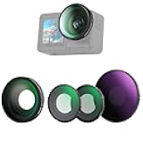 NEEWER 4 in 1 ND Filter & Lens Accessories Kit Compatible with DJI Osmo Action 5 Pro/4, Variable ND8-32 + CPL + Black Diffusion 1/4 + 185° Wide Angle Lens, Screw On, HD Optical Glass, FL-53