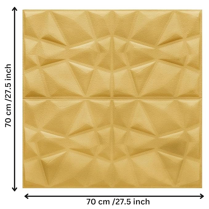 Image of STL 3D Diamond Design Self Adhesive Brown Wallpaper, Polyethylene (PE) Foam Soft Cushion Wall Stickers /DIY Wallpaper for Home, Hotel, Living Room, Bedroom, Cafe Decor (Pack of 20)