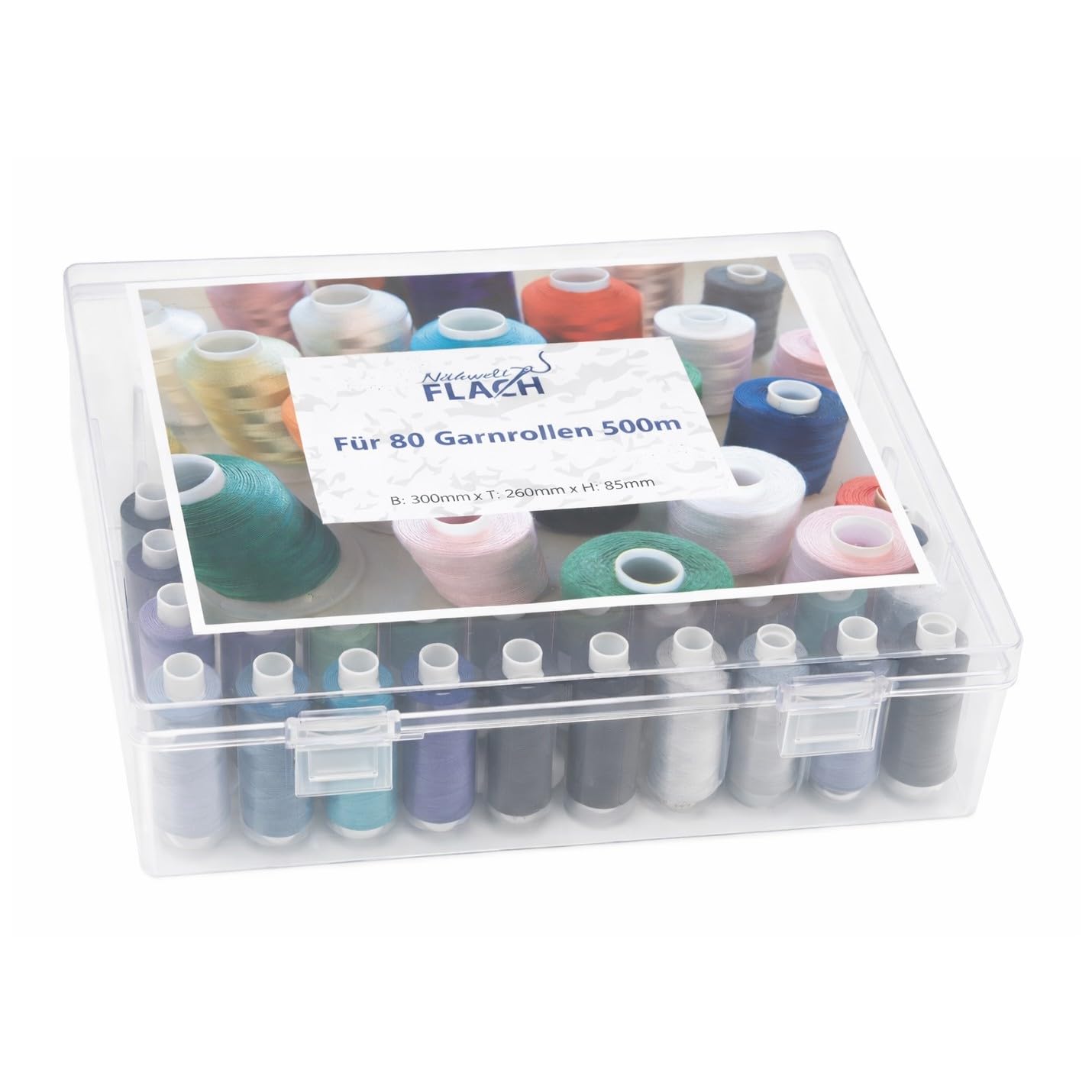 Toldi Garnbox 40 Farben à 500 m – Acrylbox mit Gütermann Allesnäher Nähgarn Set, 100% Polyester, für Nähmaschine & Overlock 0,003€/m