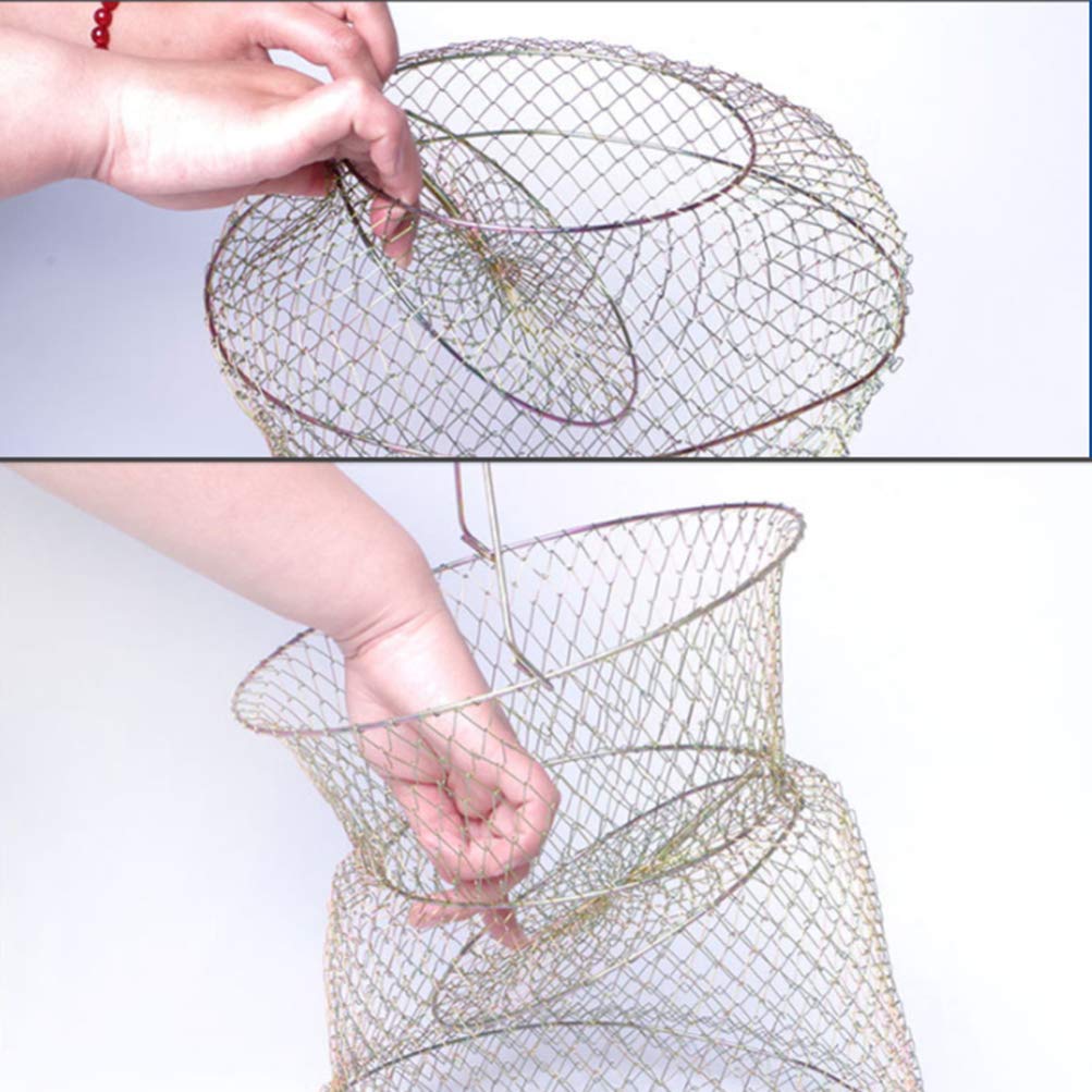 BESPORTBLE Reusen - Red de pesca plegable de metal para pesca