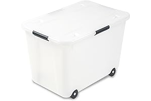 Advantus Clear Rolling Storage Box with Snap-On Lid