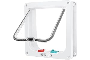 Weatherproof Cat Door with 4-Way Lock - Easy Installation - for Interior...