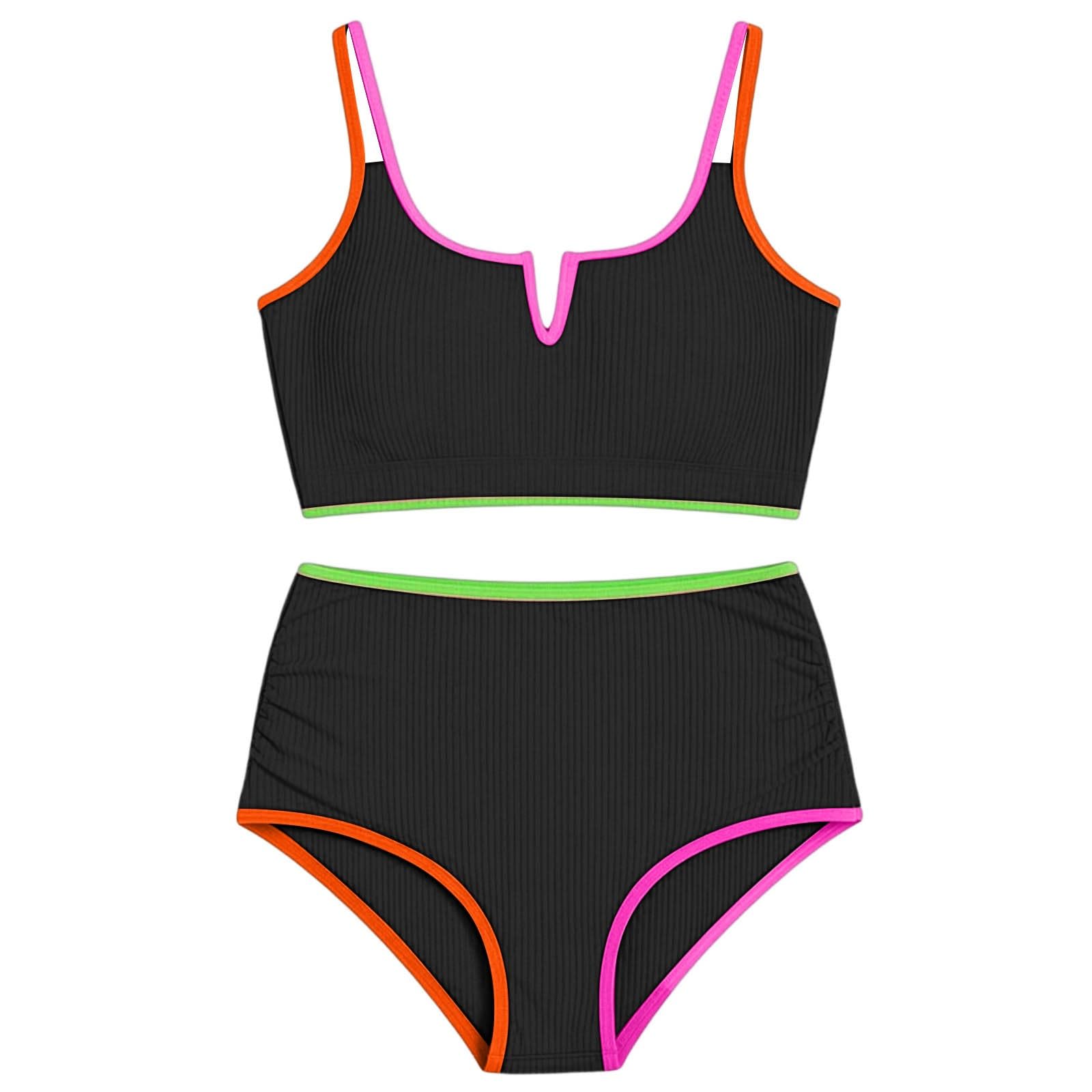 Bikini Grande Taille sans Bretelles, Volants, Taille Haute, Parfait pour Les rondeurs#Z