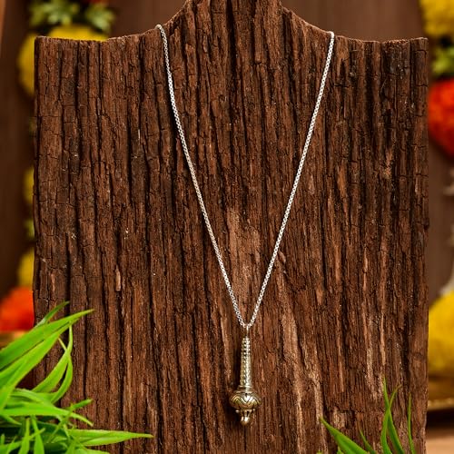 Image of DHRUVS COLLECTION Exclusive 925 Pure Silver Hanuman Gadha Pendant With Chain for Unisex (Weight - 5 Grams)