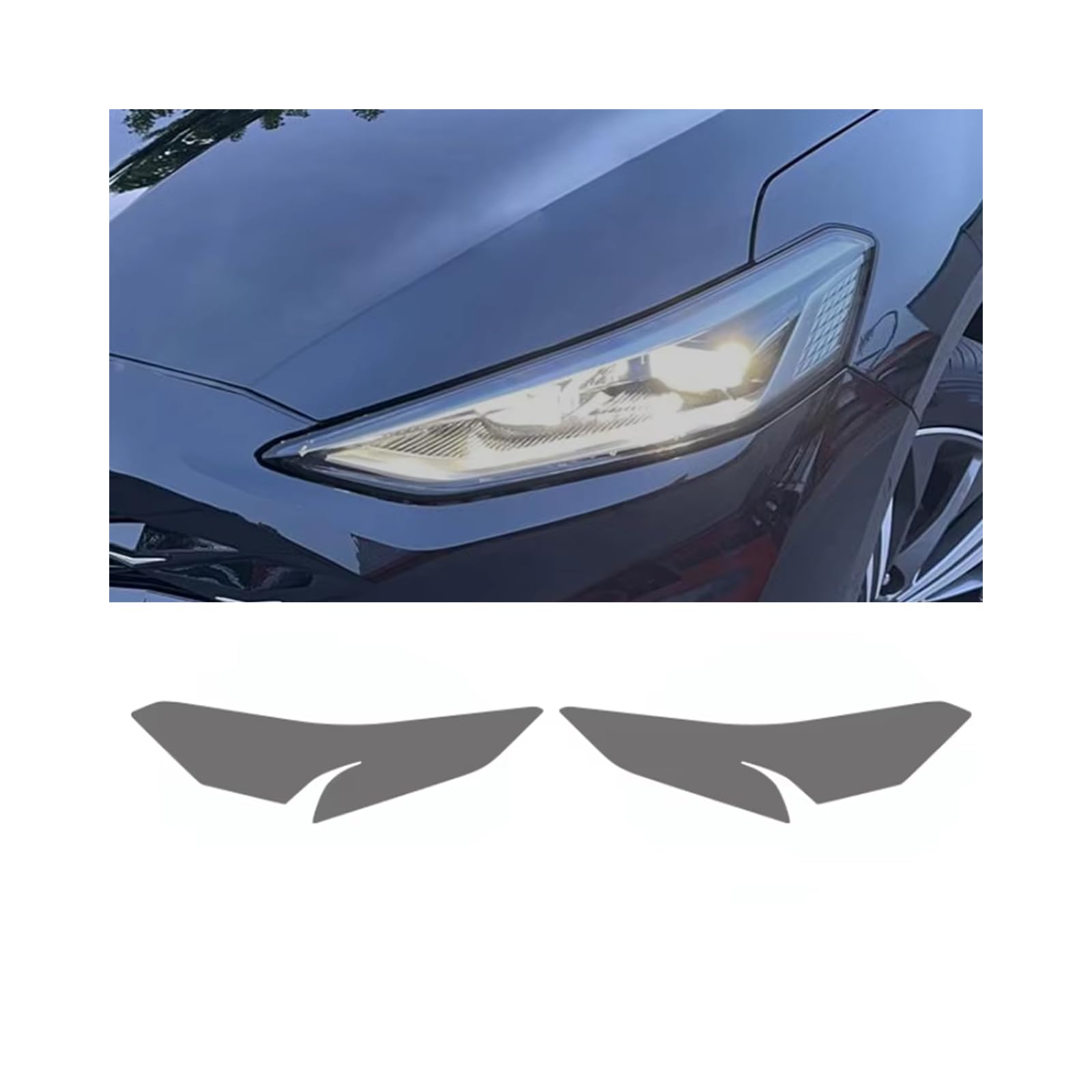 VSICTTAR Headlight Film for KIA DL3 K5 2021-2024, 1Set Transparent/Smoke Black Car Headlight TPU Protective Film