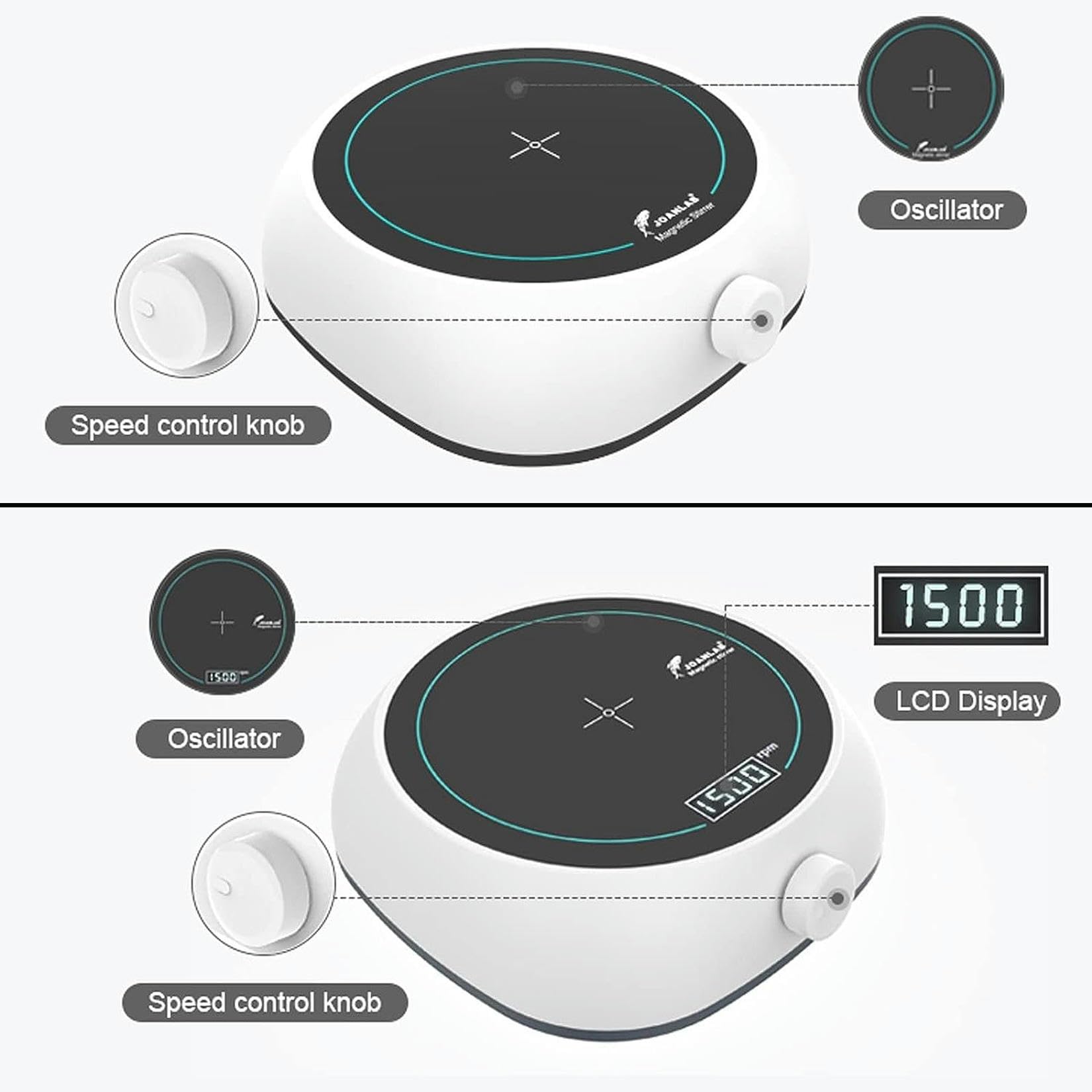 XENITE Agitador De Pantalla Digital De Temperatura Constante De Laboratorio, Agitador Electromagnético De Gran Capacidad Multiconectado,Motor Sin Escobillas con Pantalla Digital De Perilla 4l,C