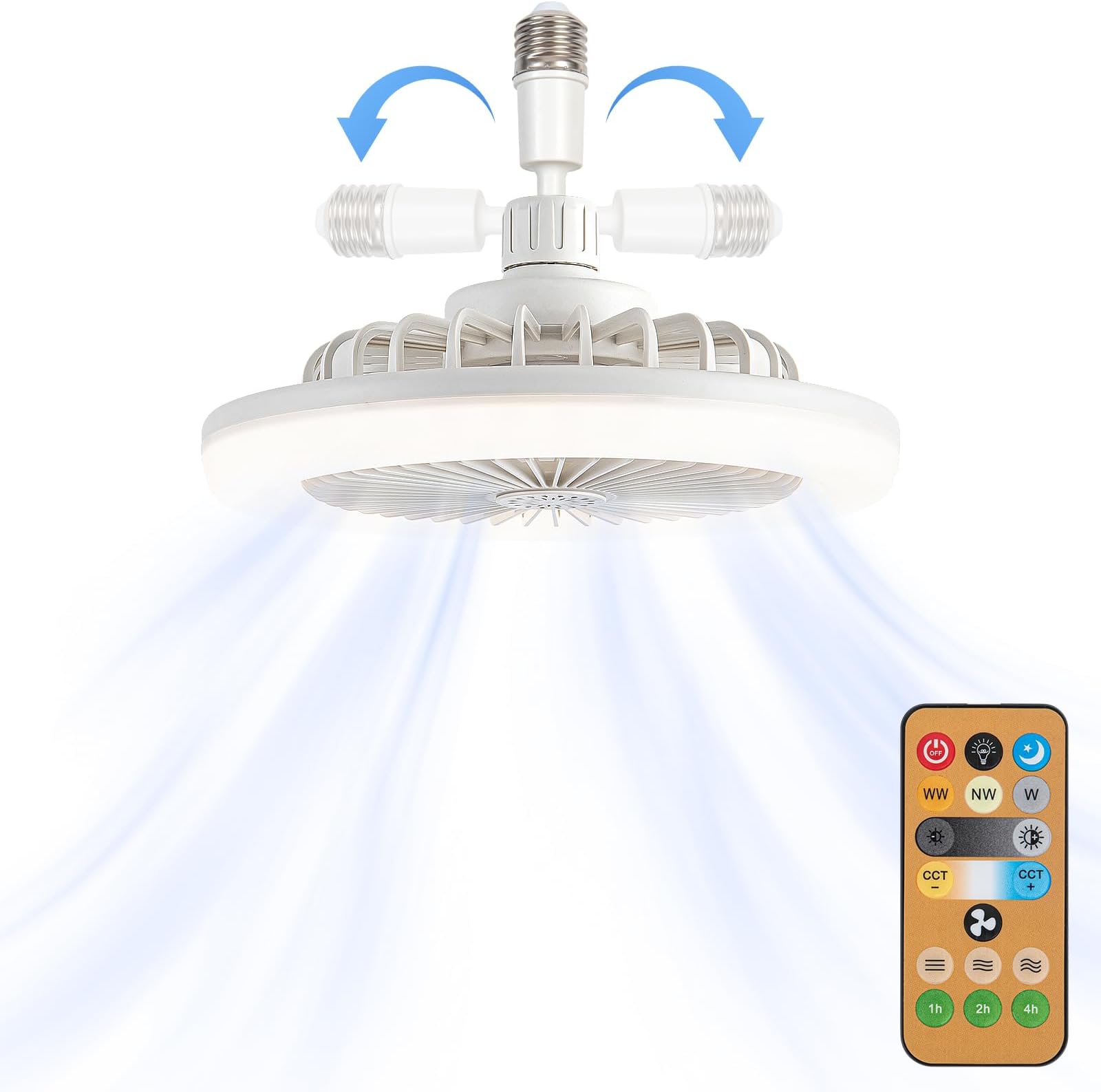 YHPOYLP HMcf032 Ceiling Fan with Light, Modern Bedroom LED Ceiling Fans