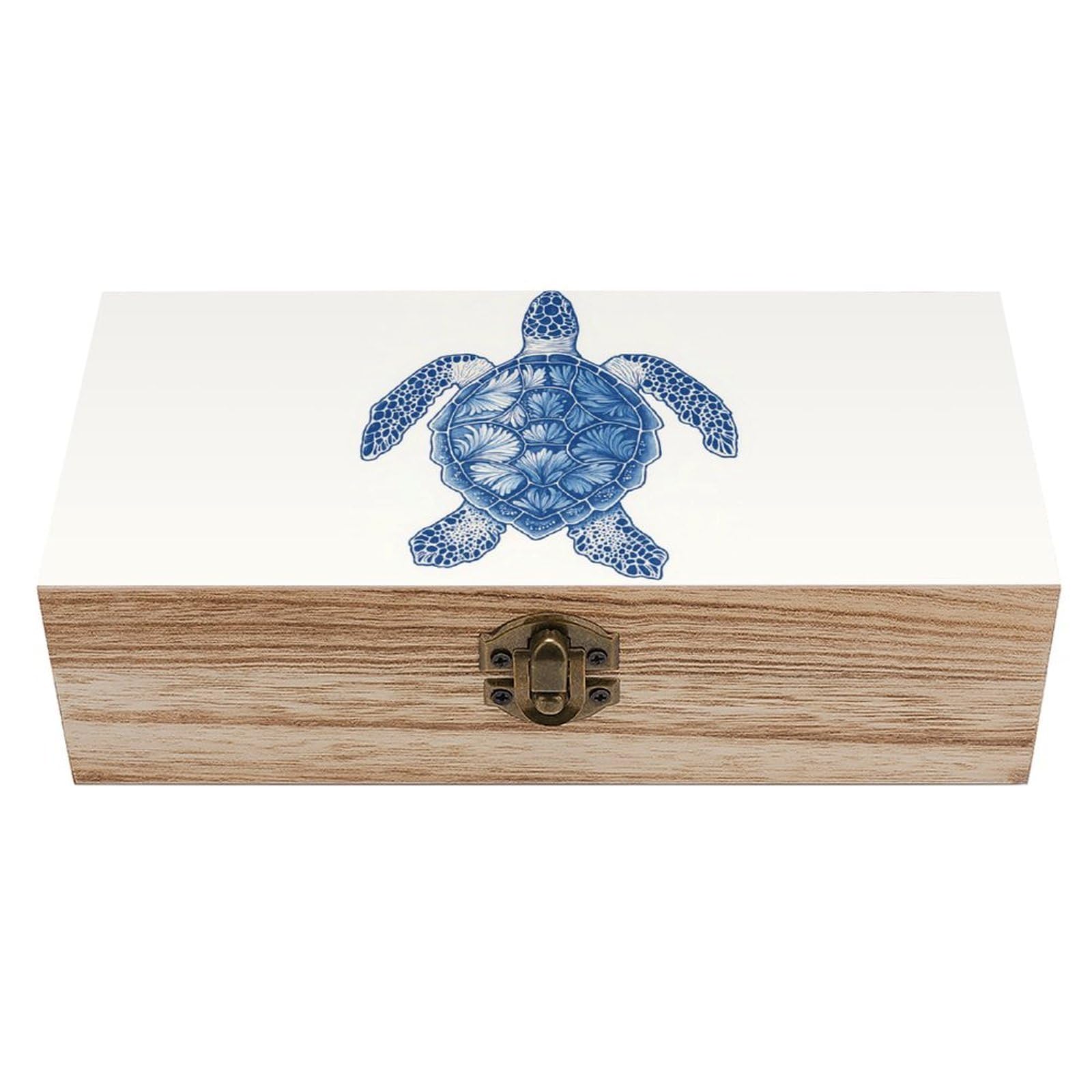 HLBSDM Artistic Sea Turtle Retro Wooden Storage Box Jewelry Art Gift Boxs Decorative Keepsake Boxes