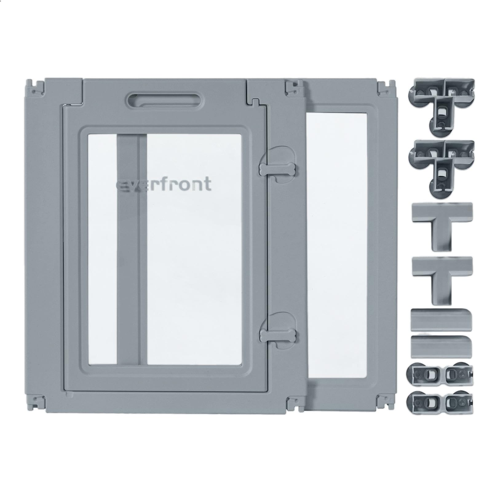 24" H Extension Kit 1 Gate + 1 Panel, T-Buckles for Compartment, Expandable Clear Dog Play Pen Acrylic Dog Playpen Indoor,for Puppy Cat Bunny Small &amp; Medium Dogs