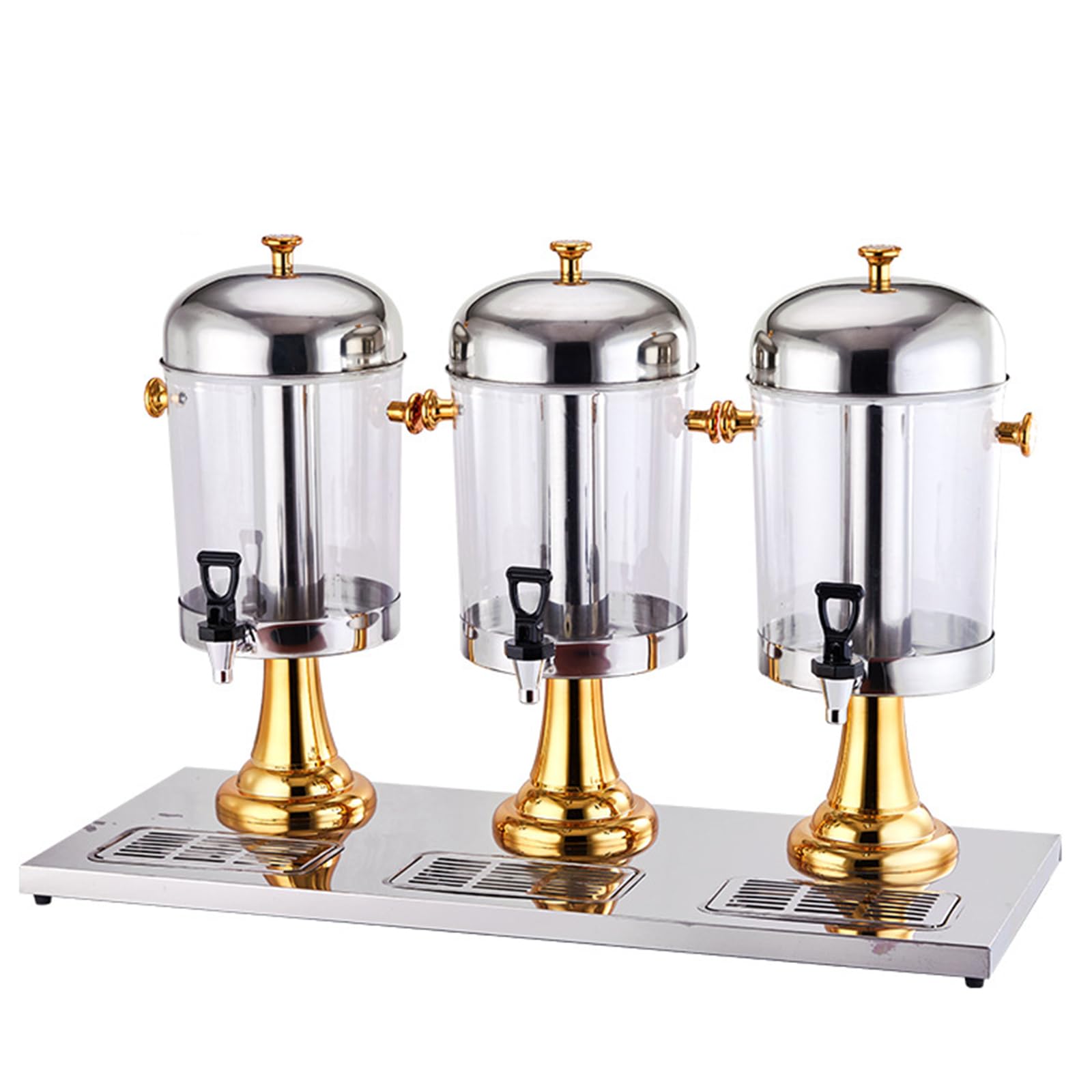 Dispenser per succhi in acciaio inox con serbatoio trasparente e contenitore per ghiaccio, isolamento a doppia parete per bevande calde/fredde, design facile da pulire per uso commerciale