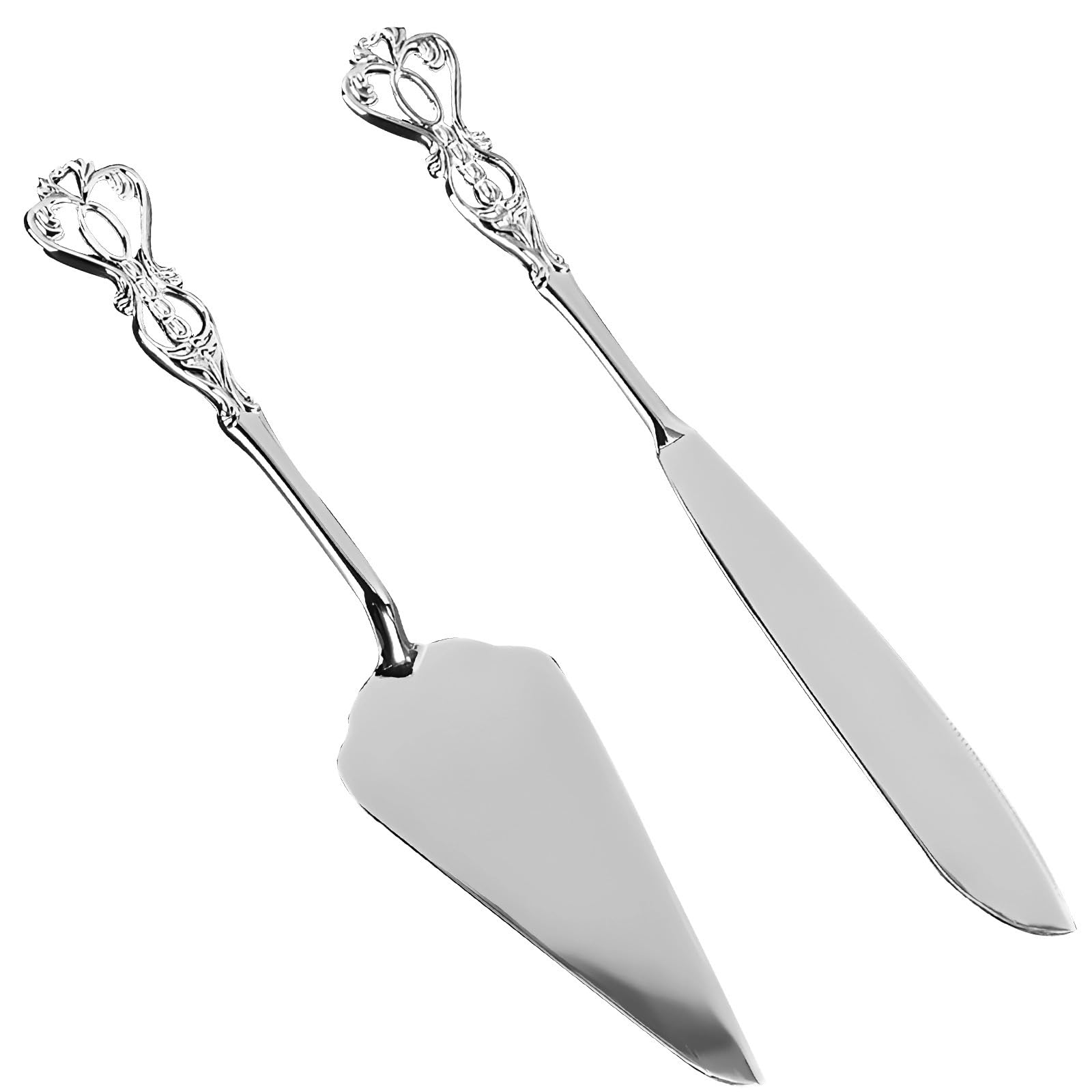 Bosreroy Premium Cake Cutter & Server Set for Weddings, Non-Slip Zinc Alloy Design for Slicing Cakes