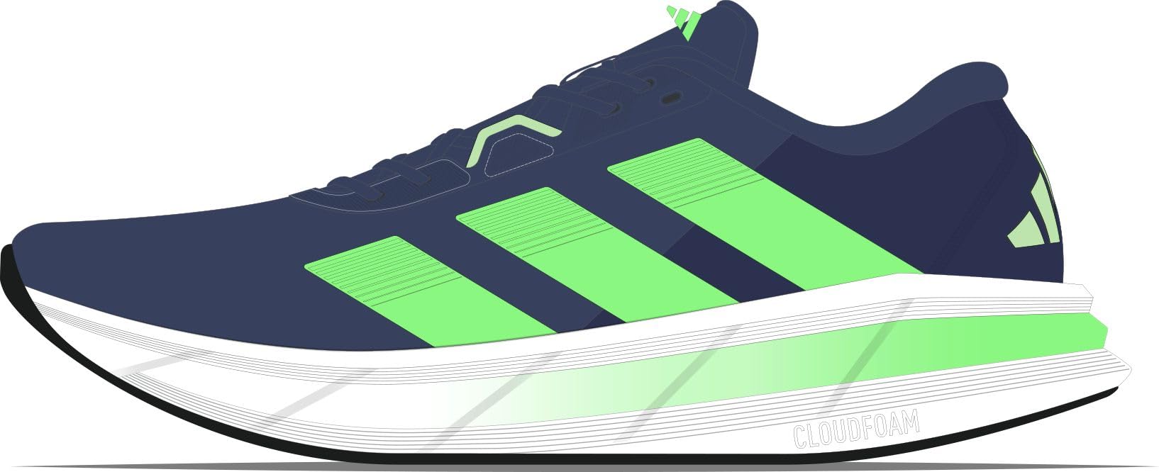 adidas Galaxy 7 Running Shoes, Scarpe da Corsa Uomo, Tech Indigo Lime Burst Blu Scuro, 49 1/3 EU